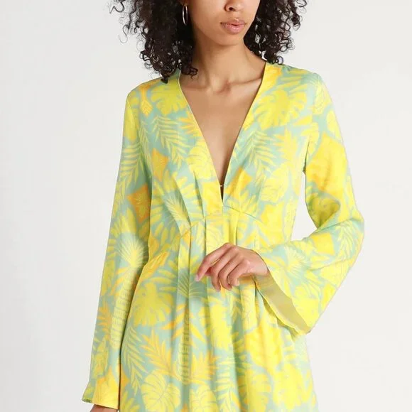 FAB NEVER FULLY DRESSED - ANGIE DRESS in BLUE PALM PRINT - US16 - NEW WITH TAGS! - Picture 3 of 13